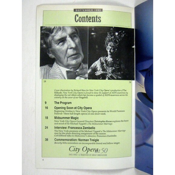 New City Opera Stagebill 1993 Midsummer Marriage Nino Warren Elizabeth Futrol - Picture 3 of 7